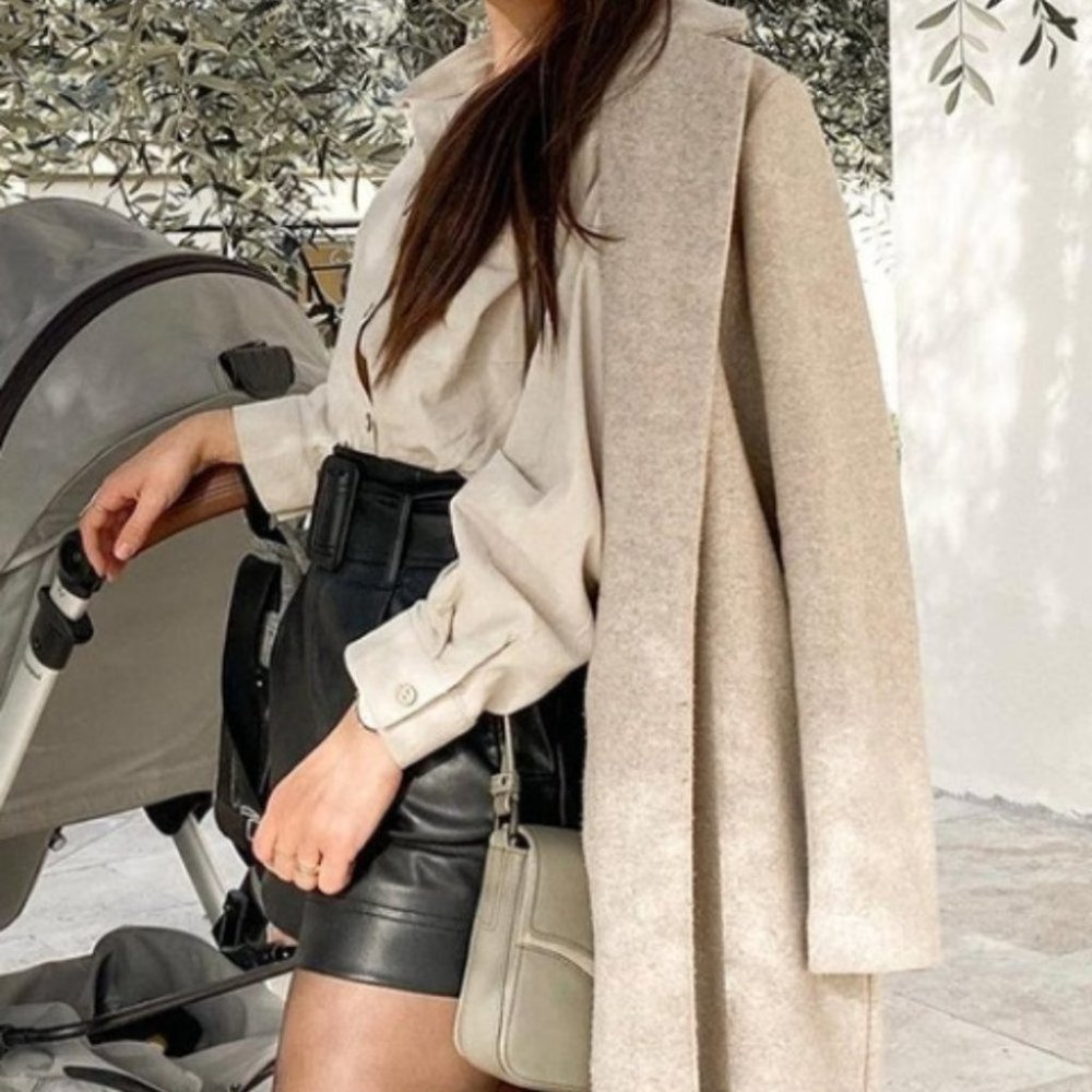 Minimalist Button Down Longline Khaki - Picture 5 of 12